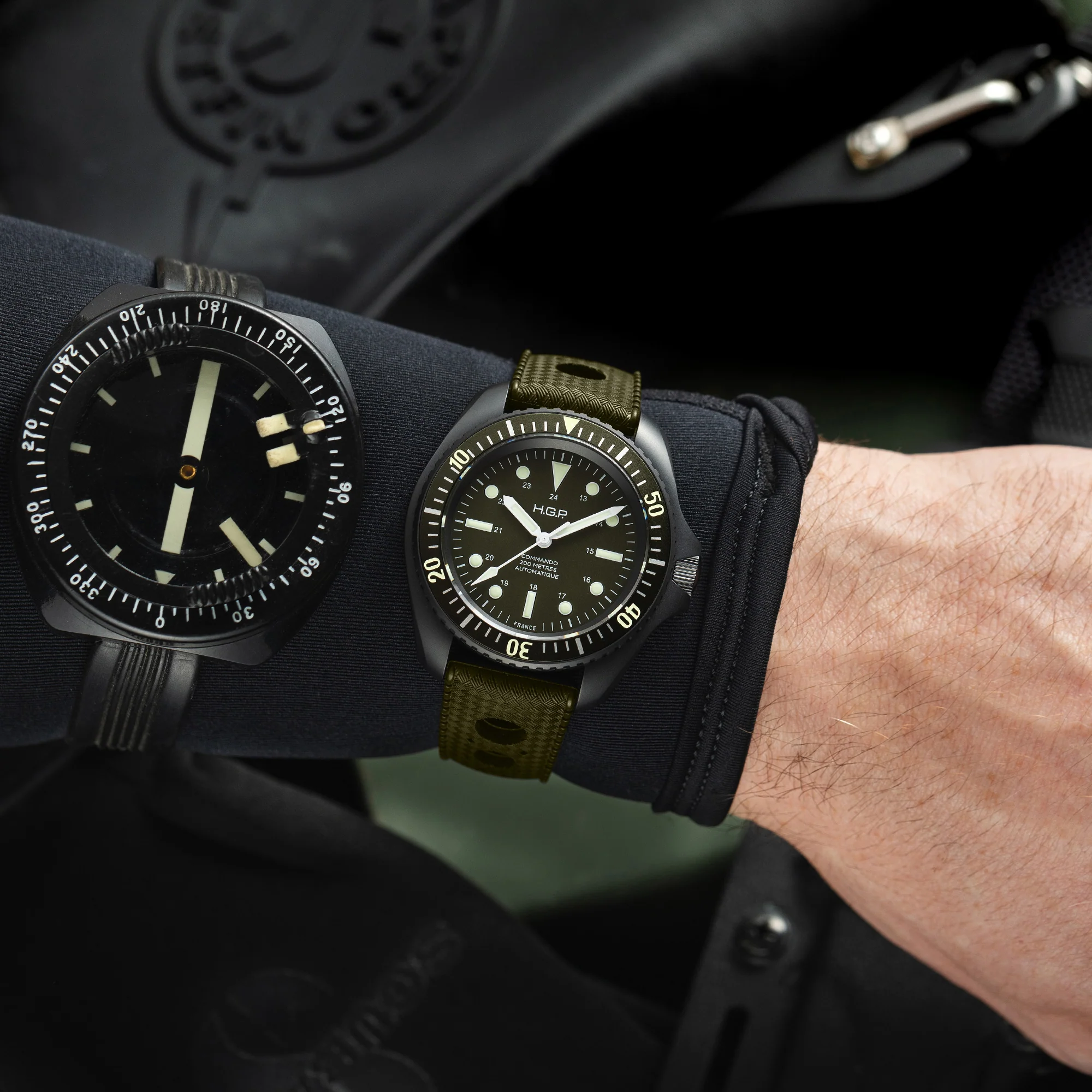 Diver 200M Automatic Commando Diving Watch - Green & Black PVD - Image 3