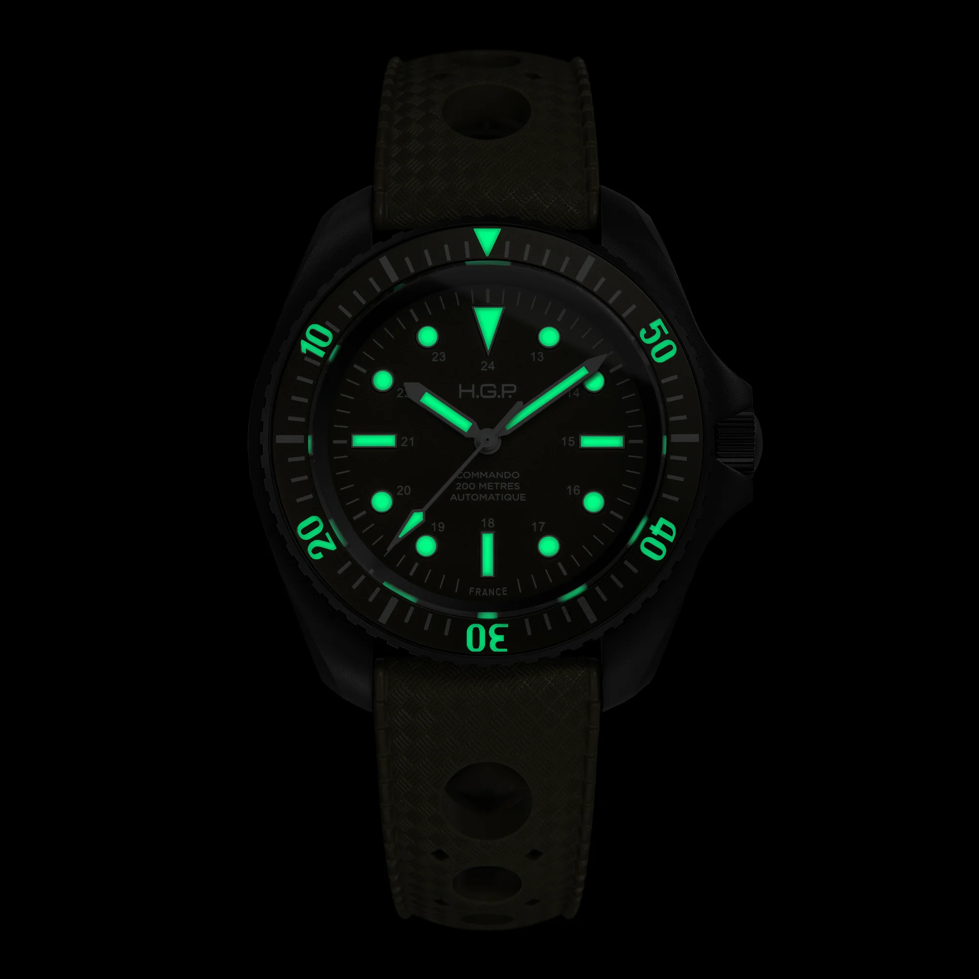 Diver 200M Automatic Commando Diving Watch - Green & Black PVD - Image 4