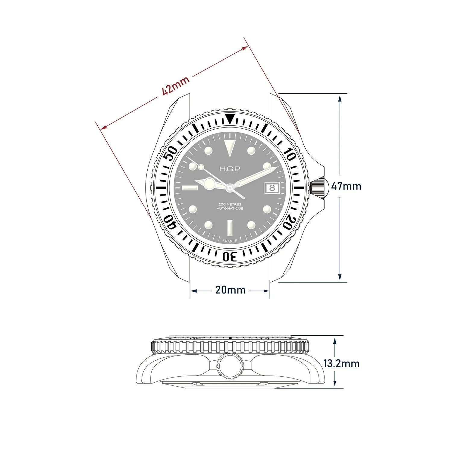 Diver 200M Automatic Diving Watch - Orange - Image 10