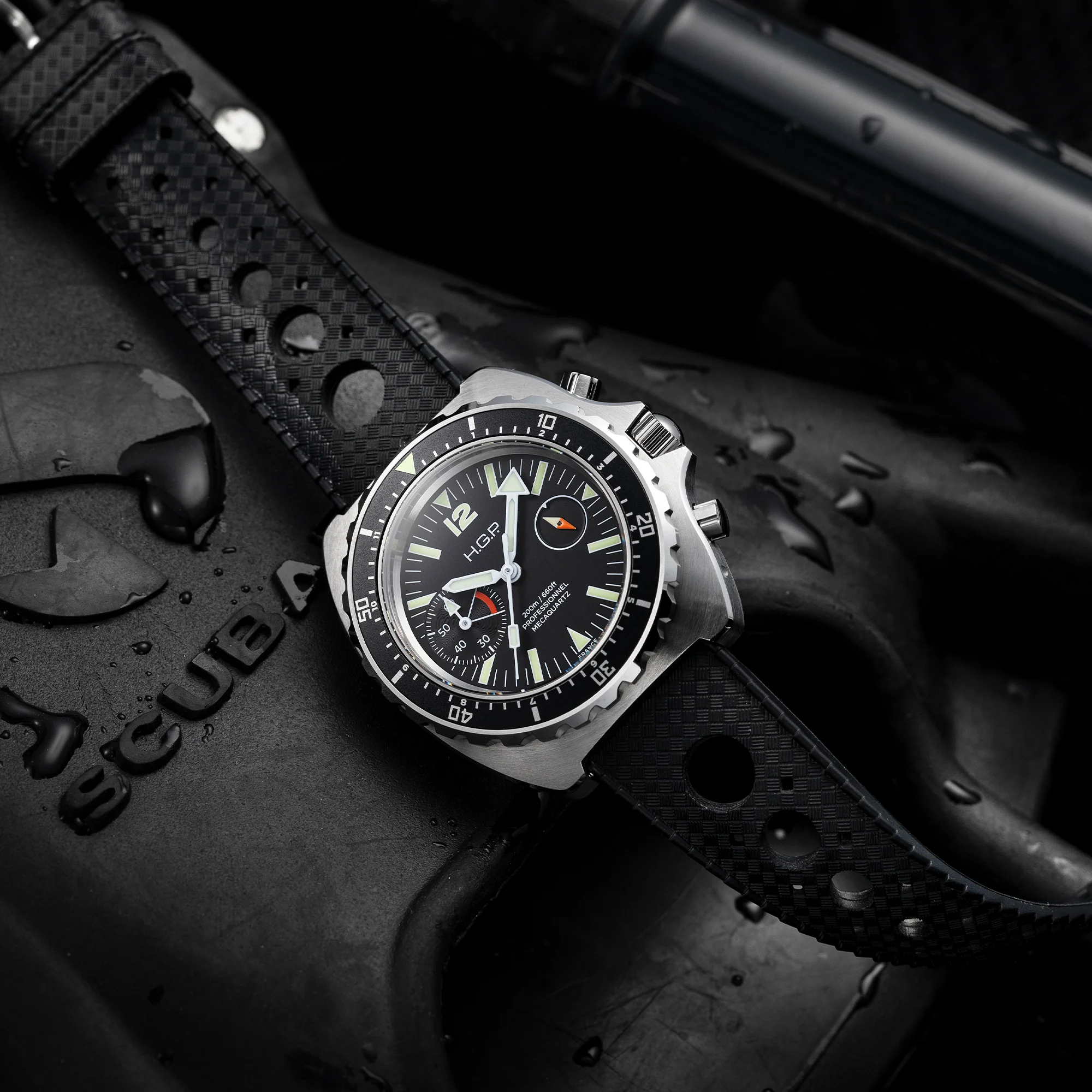 Diver 200M Chrono-Mecaquartz Chronograph - Black Big-Eye - Image 5