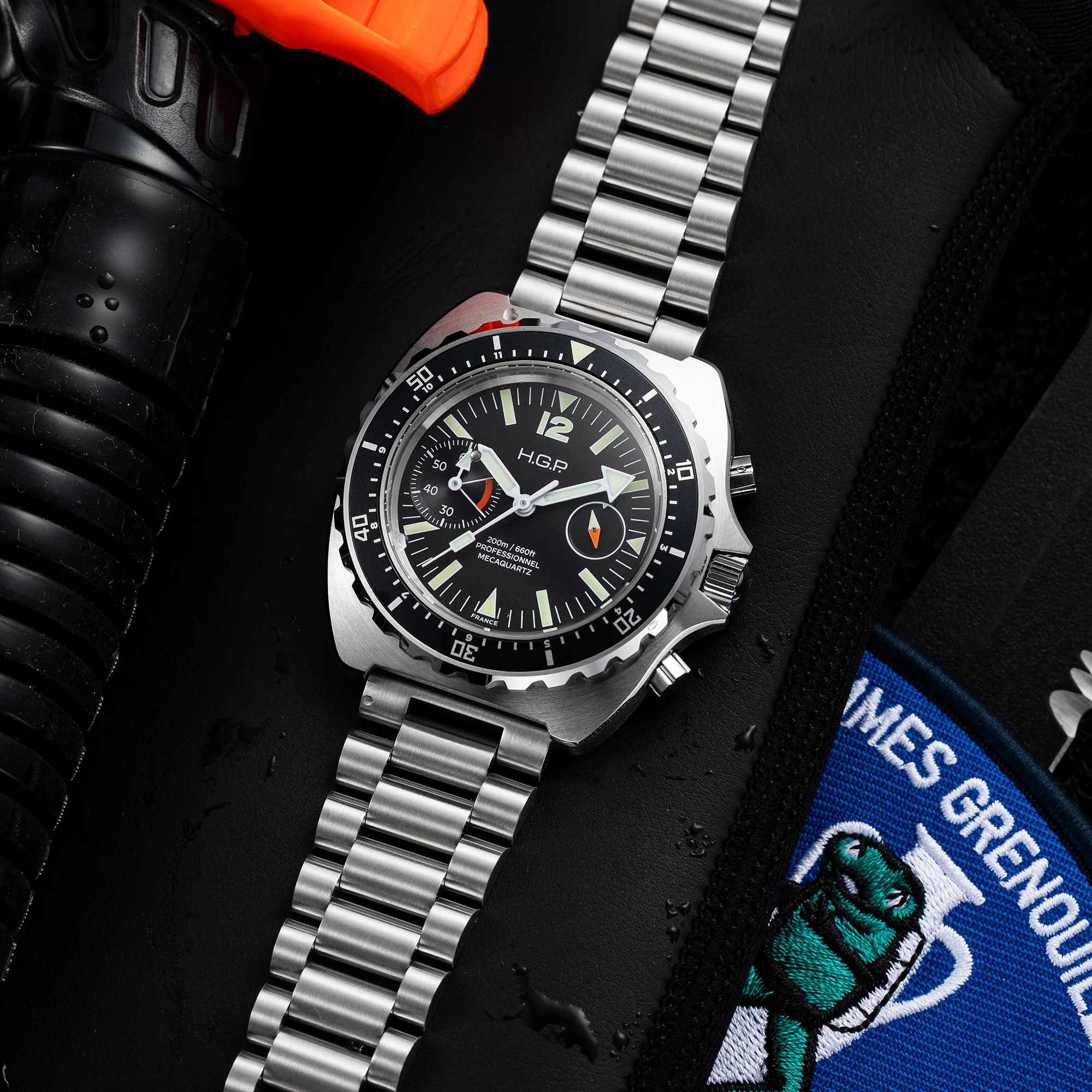Diver 200M Chrono-Mecaquartz Chronograph - Black Big-Eye - Image 6