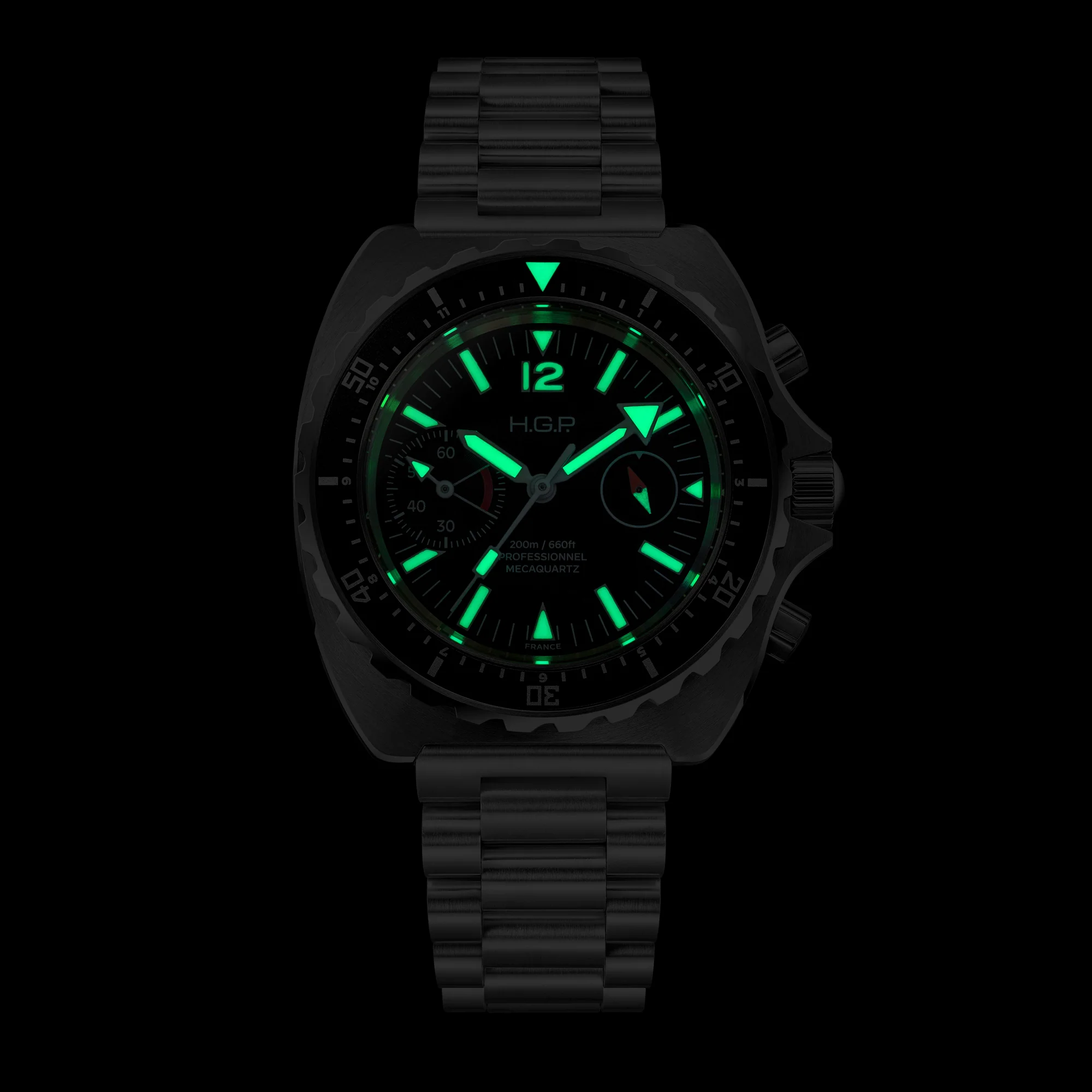 Diver 200M Chrono-Mecaquartz Chronograph - Black Big-Eye - Image 8