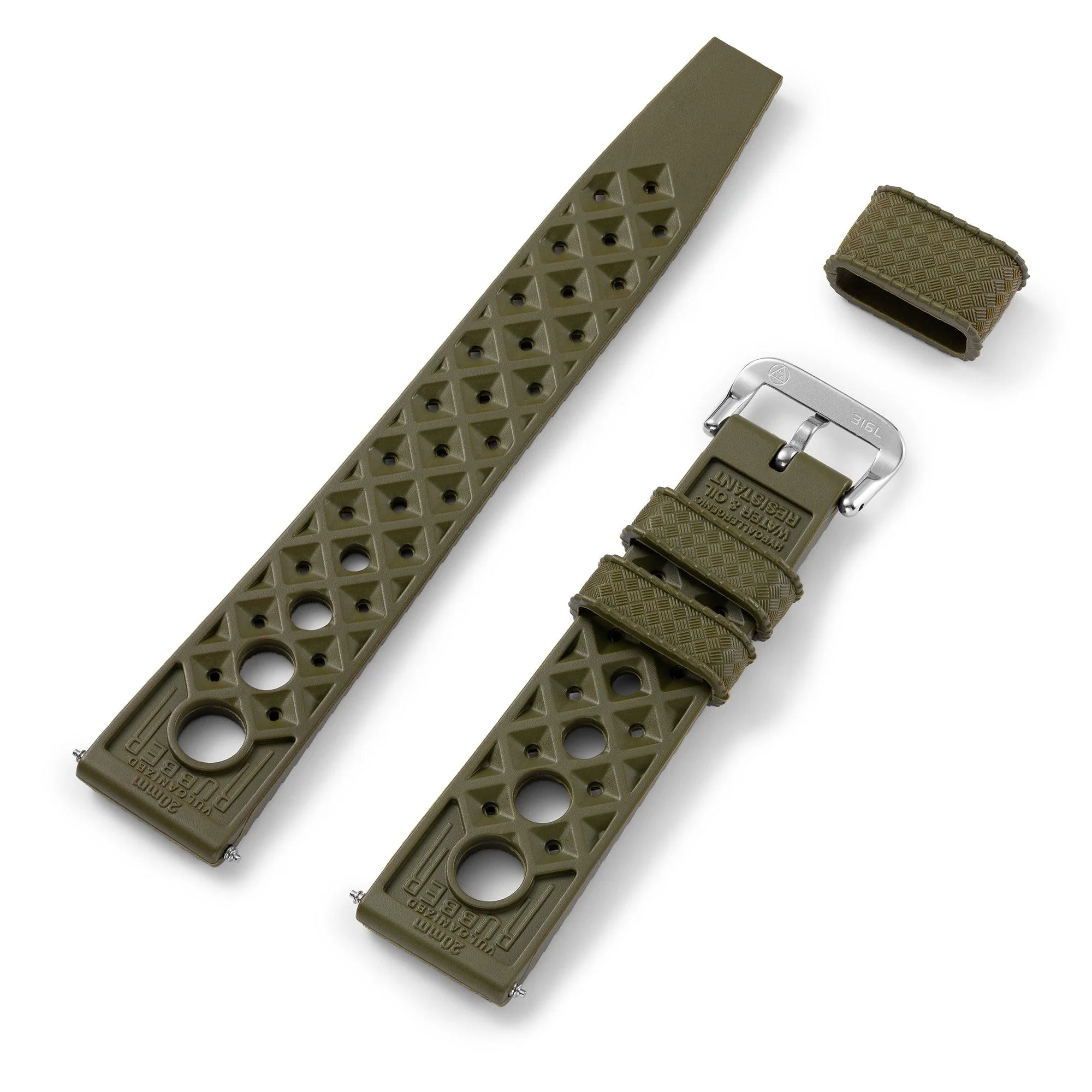 Army Green "Rally" Tropic Rubber Strap - NSA - Image 3