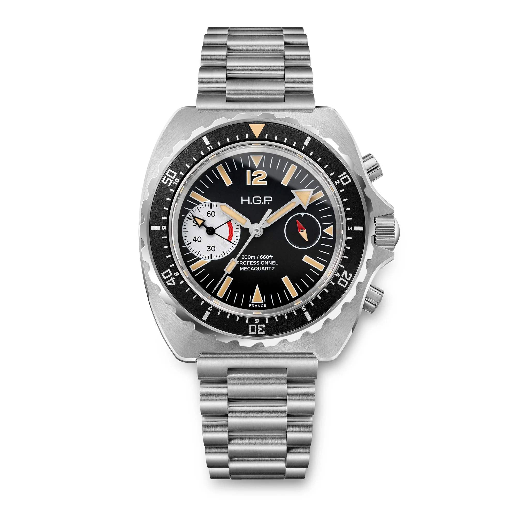 Diver 200M Chrono-Mecaquartz Chronograph - Vintage Black & White Big-Eye - Image 3