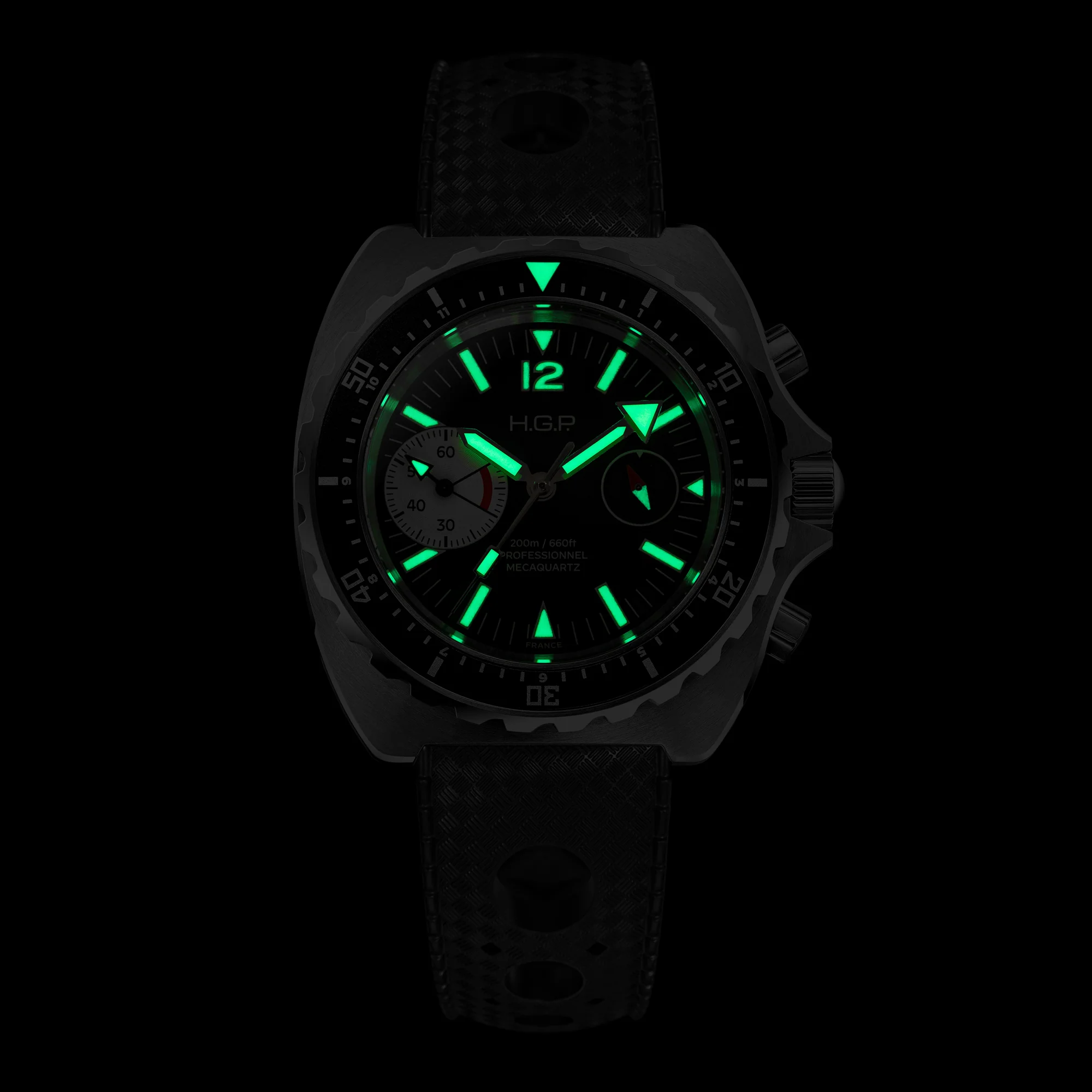Diver 200M Chrono-Mecaquartz Chronograph - Vintage Black & White Big-Eye - Image 9