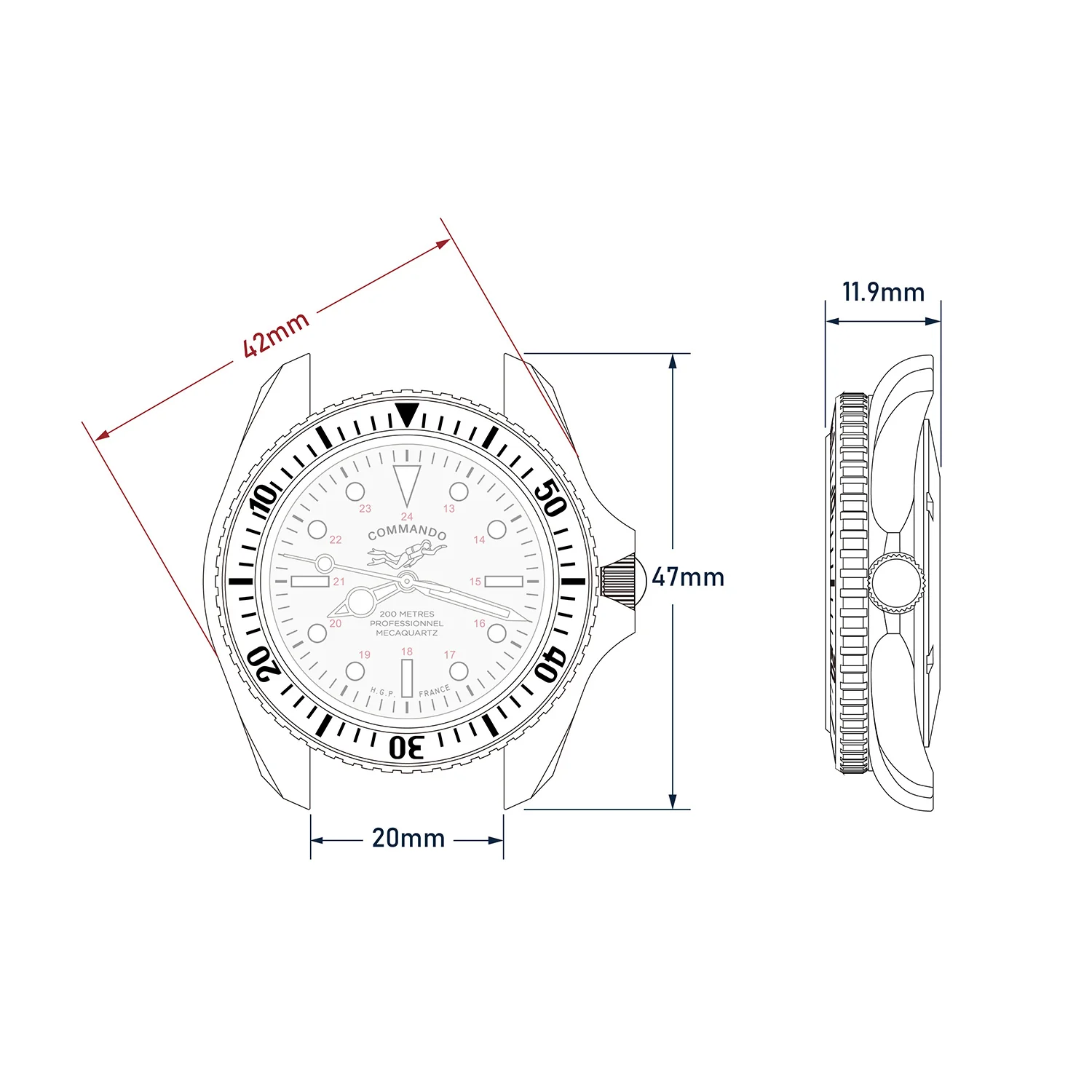 Diver 200M Mecaquartz Commando Diving Watch - Image 11