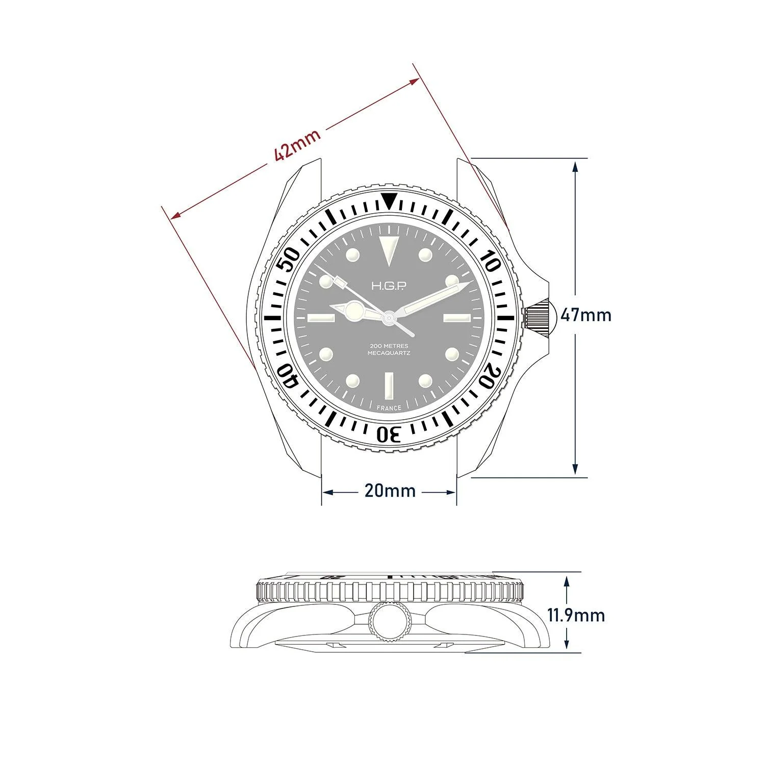 Diver 200M Mecaquartz Diving Watch - Orange - Image 15