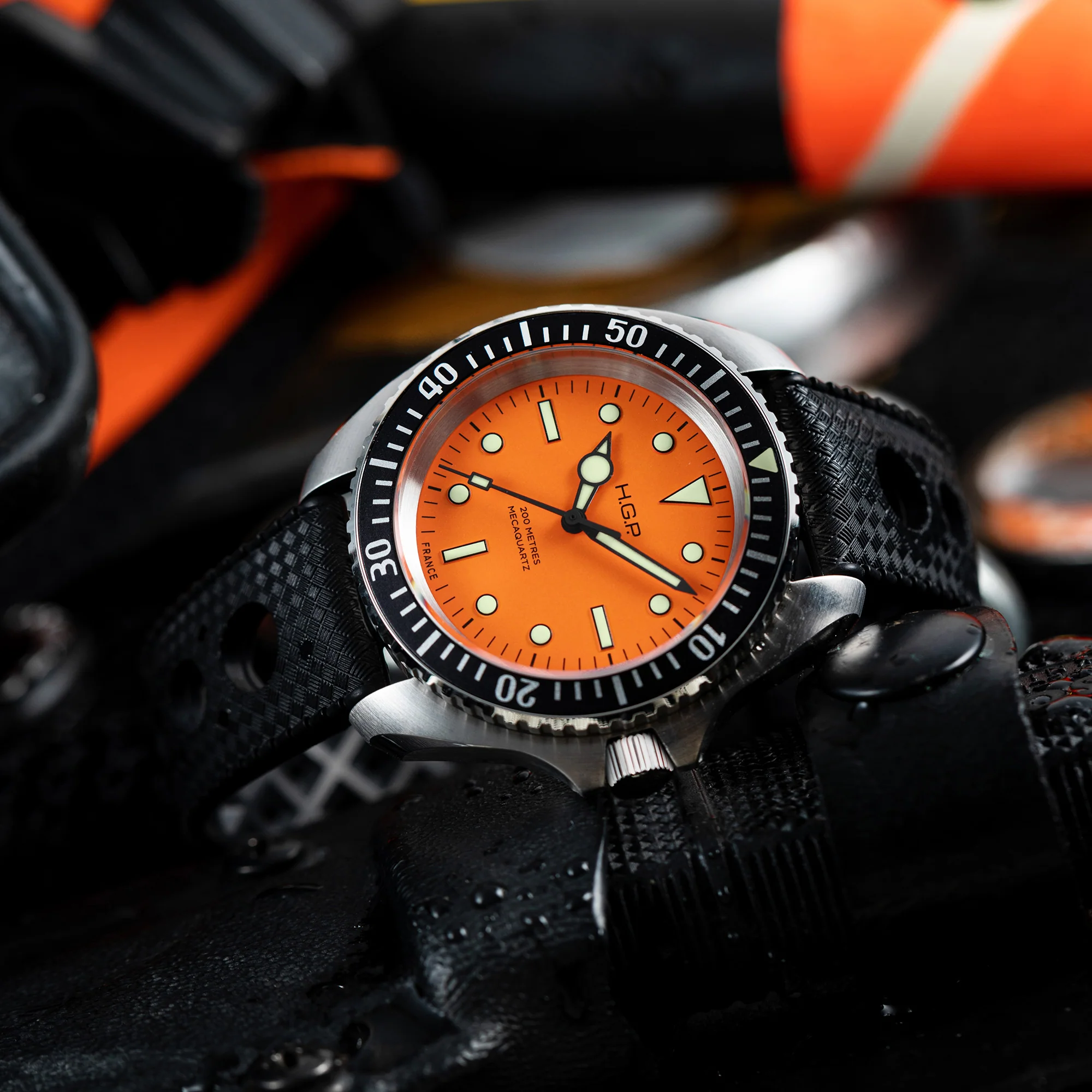 Diver 200M Mecaquartz Diving Watch - Orange - Image 8