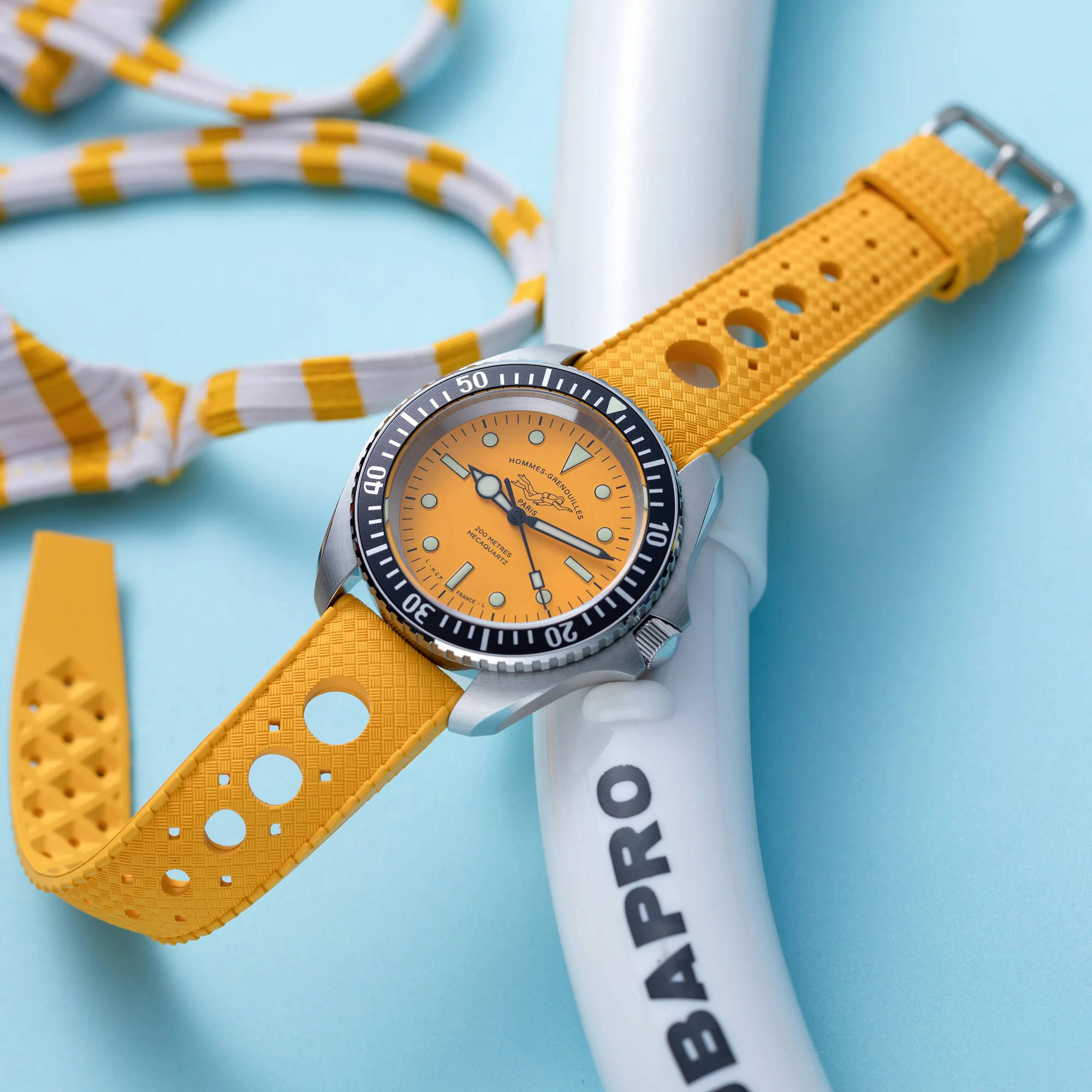Diver 200M Mecaquartz Diving Watch - Yellow - Image 6