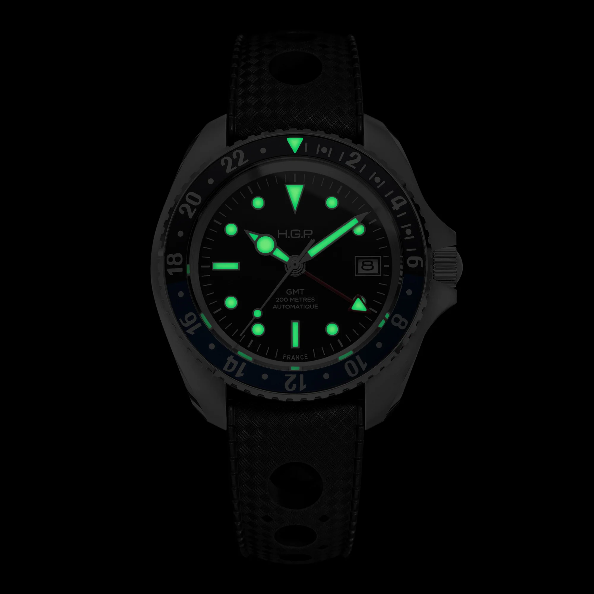 Diver GMT 200M Automatic Diving Watch - Blue & Black "Batman" - Image 3