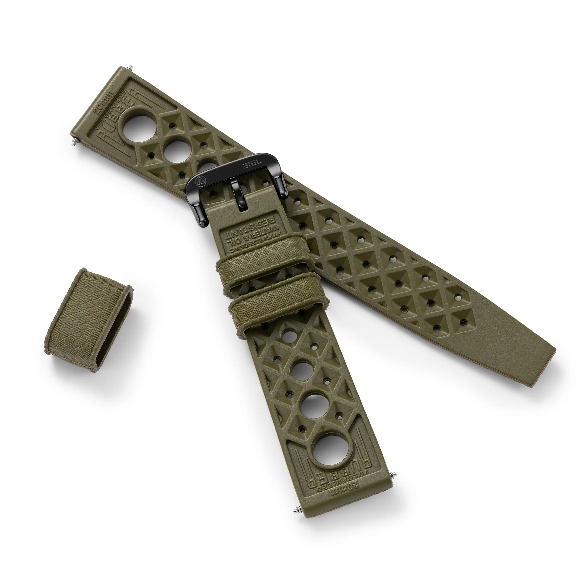 Army Green "Rally" Tropic Rubber Strap - NSA - Image 8