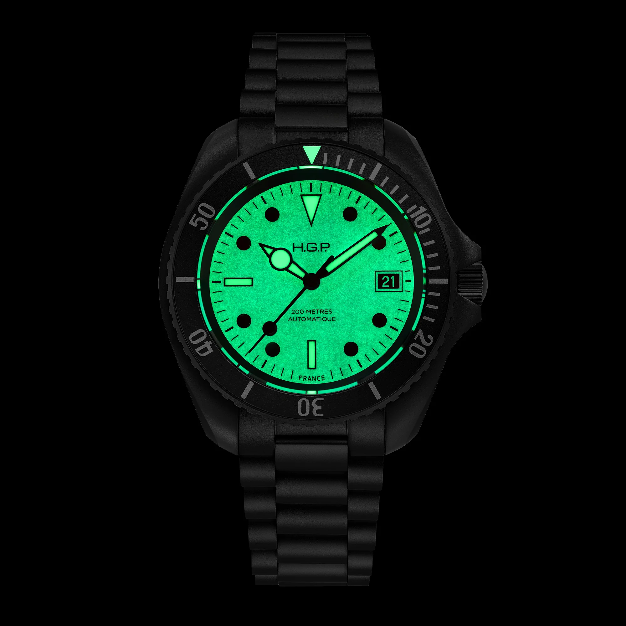 Night Diver 200M Automatic Full-Lume & Black PVD Diving Watch - Image 9