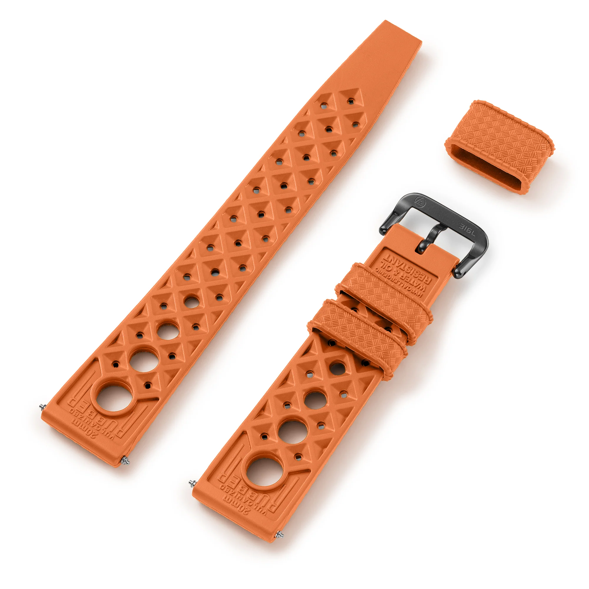 Orange "Rally" Tropic Rubber Strap - NSA - Image 4