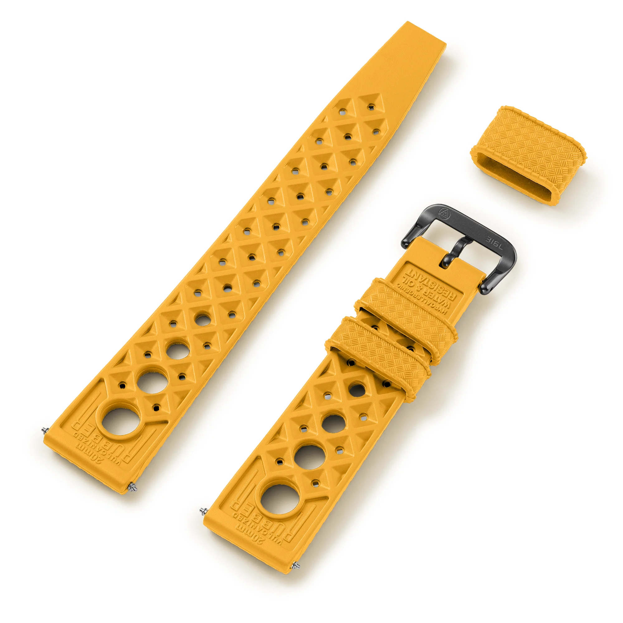 Yellow "Rally" Tropic Rubber Strap - NSA - Image 4