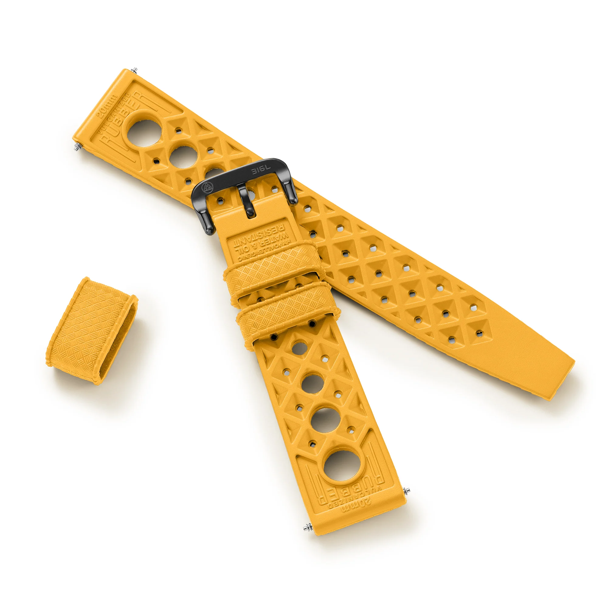Yellow "Rally" Tropic Rubber Strap - NSA - Image 8